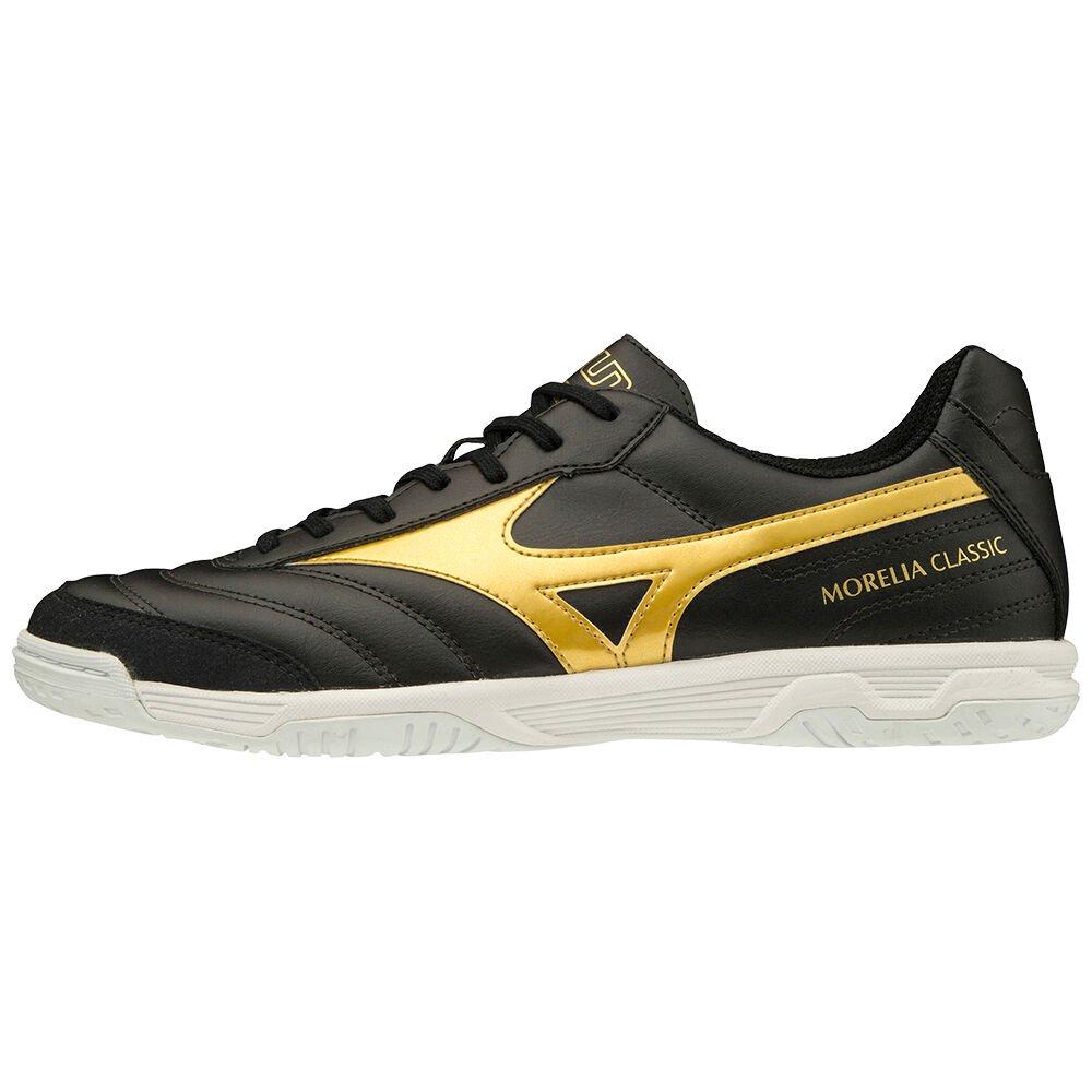 Mizuno Men's Football Boots Black/Gold Morelia Sala Classic Indoor Shoes - Q1GA200250